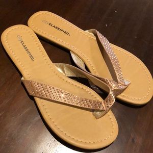 City classified satin sequined flip-flops size 9